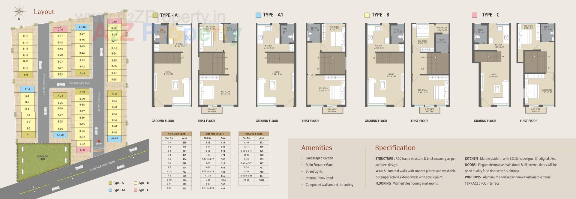 Layout of real estate project Shiv Sai Dham located at Dabhoi, Vadodara, Gujarat