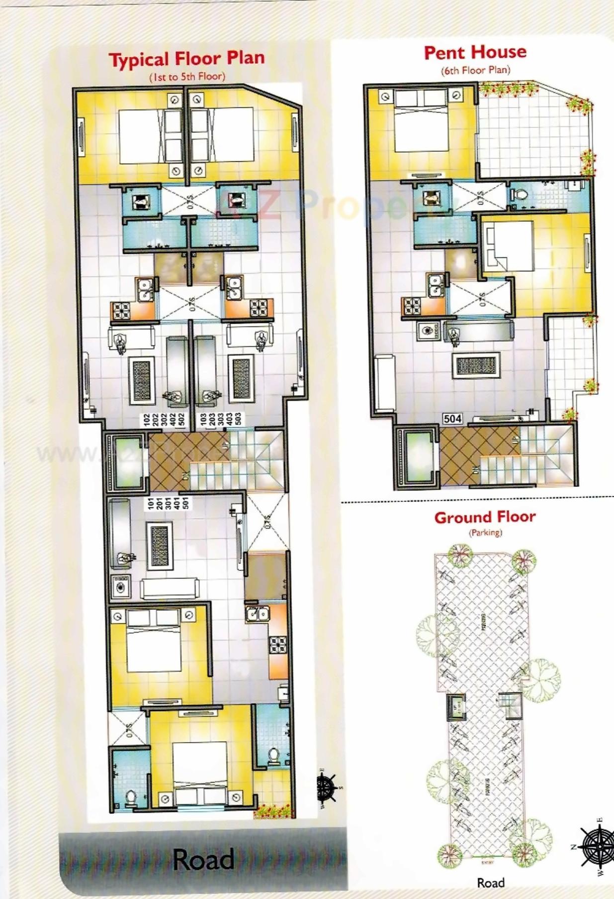 Layout of real estate project Shiv Sai Residency located at Mangaldas-mahollo-shiyabaug, Vadodara, Gujarat