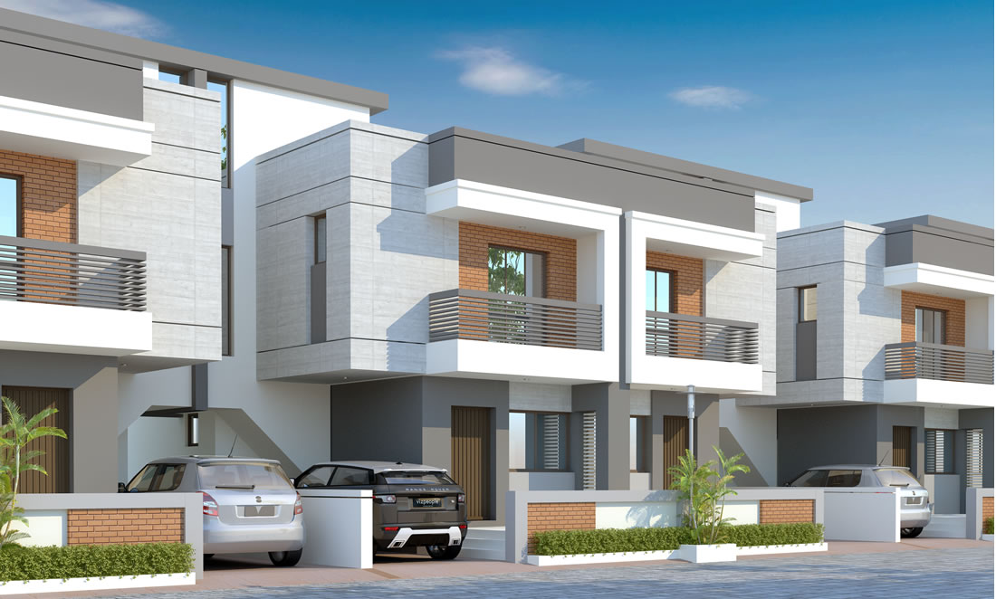 Elevation 3 of real estate project Shivaay Bunglows located at Karodia, Vadodara, Gujarat