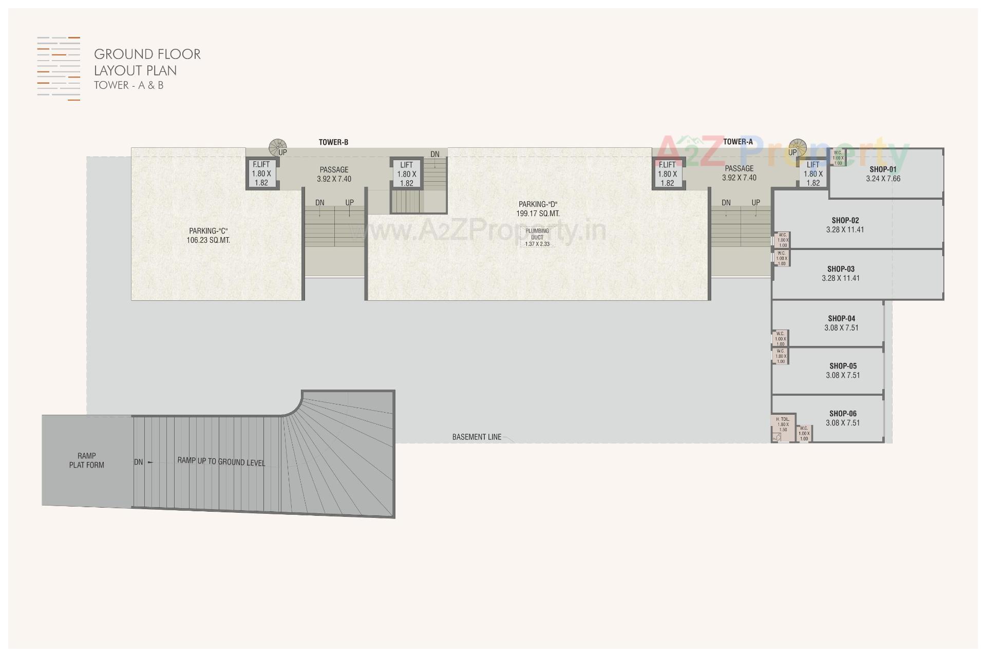 Layout of real estate project Shivaay Serene located at Sama, Vadodara, Gujarat
