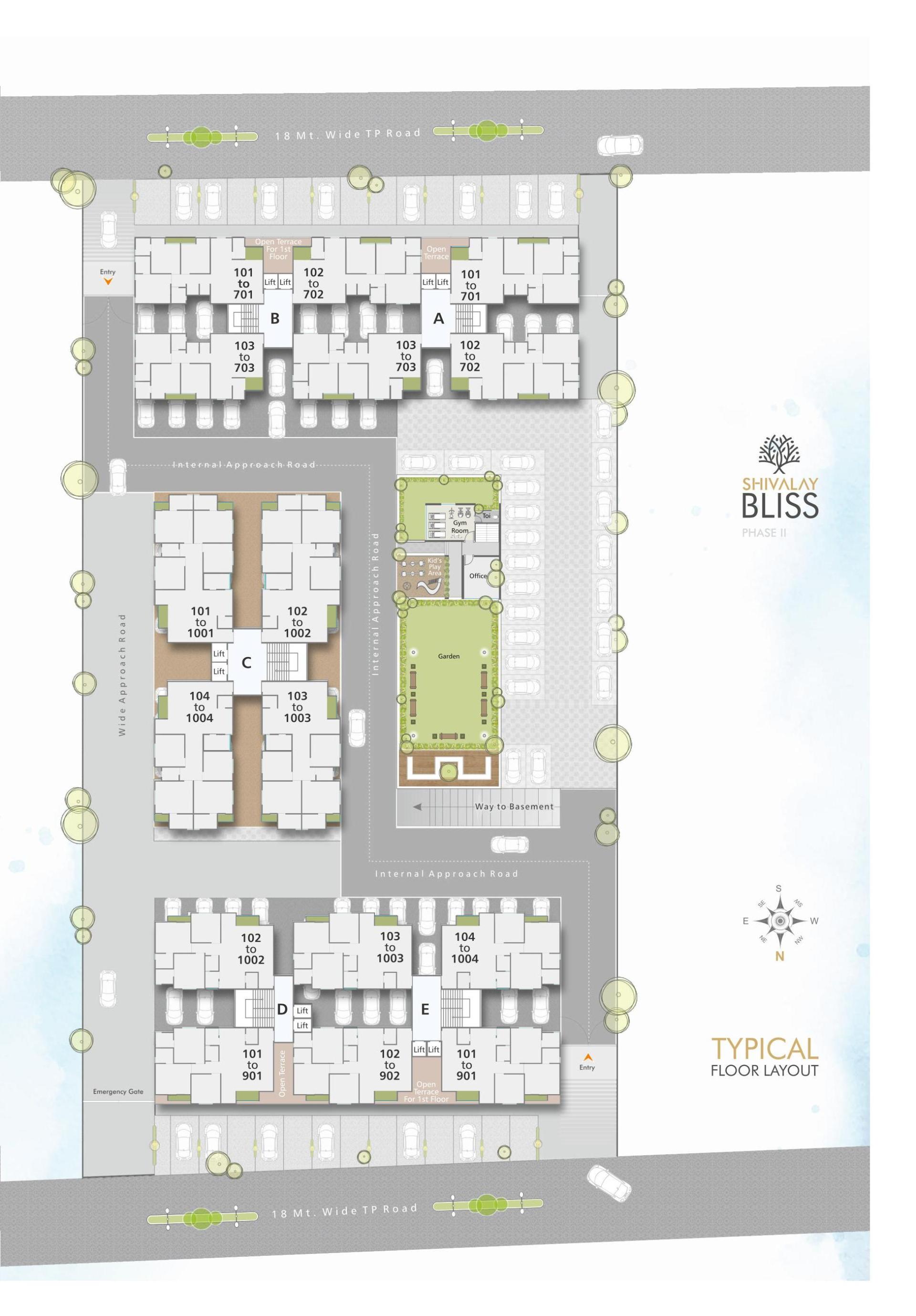 Layout of real estate project Shivalay Bliss located at Ankhol, Vadodara, Gujarat