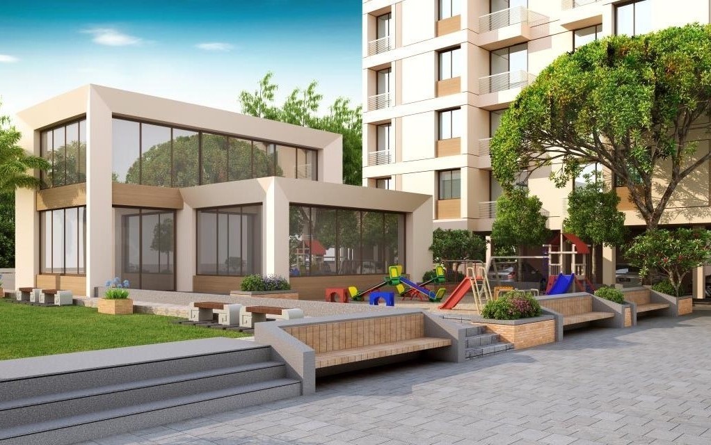Club House View of real estate project Shivalay Green located at Ankhol, Vadodara, Gujarat