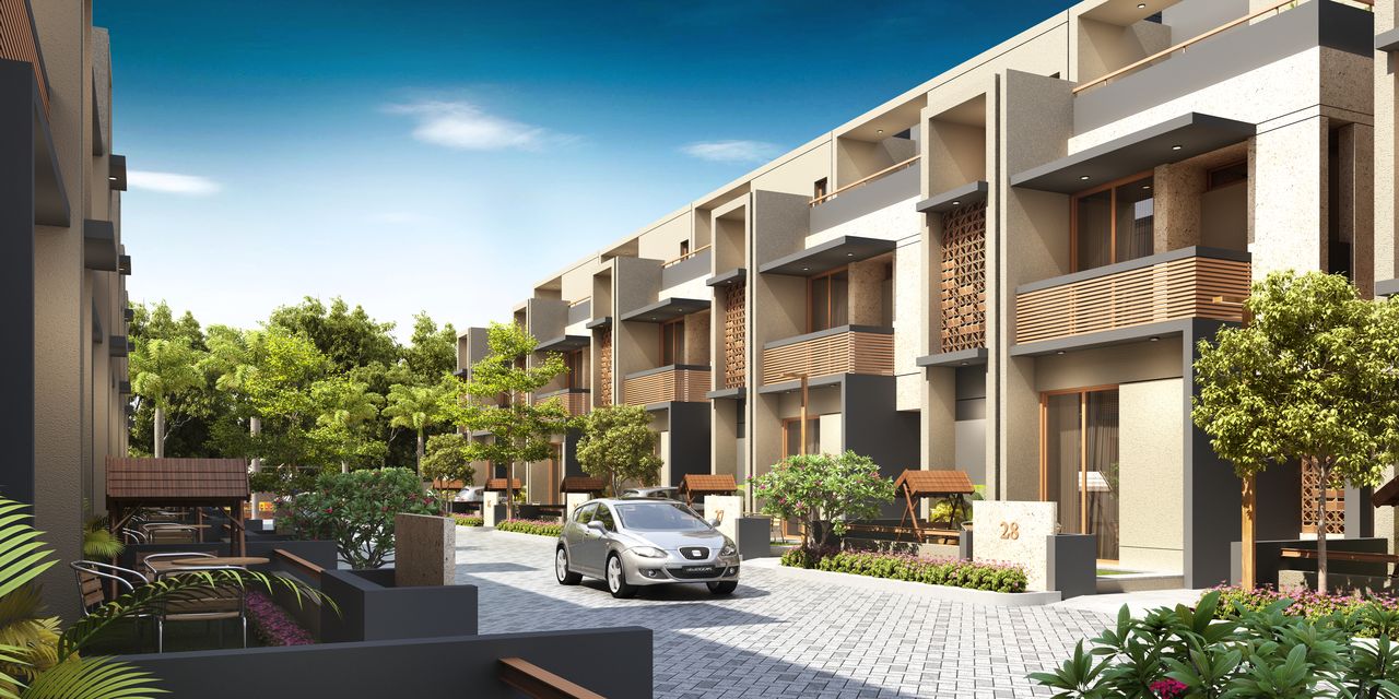 Final Street View (2) of real estate project Shivalay Tirth located at Ankhol, Vadodara, Gujarat