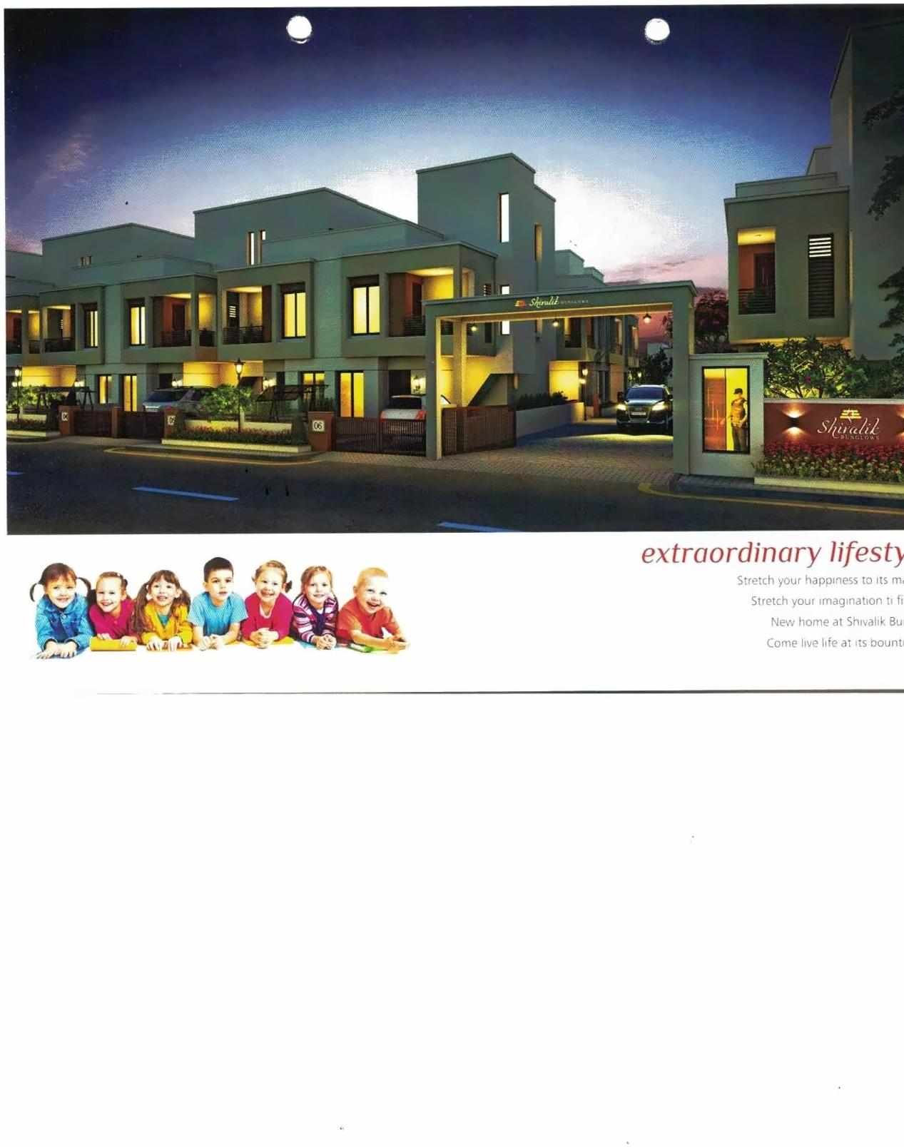 3D Elevation of real estate project Shivalik Bunglows located at Khatamba, Vadodara, Gujarat