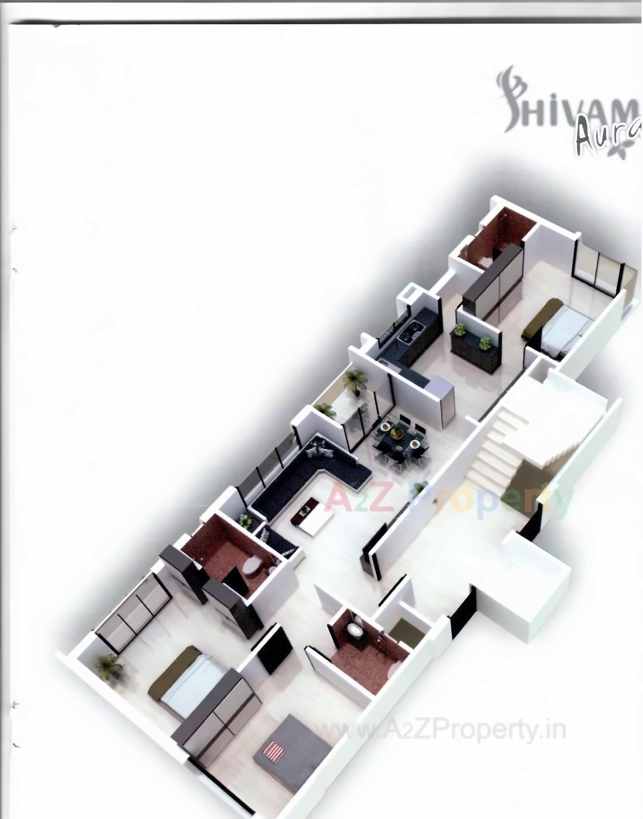 Layout of real estate project Shivam Aura located at Subhanpura, Vadodara, Gujarat