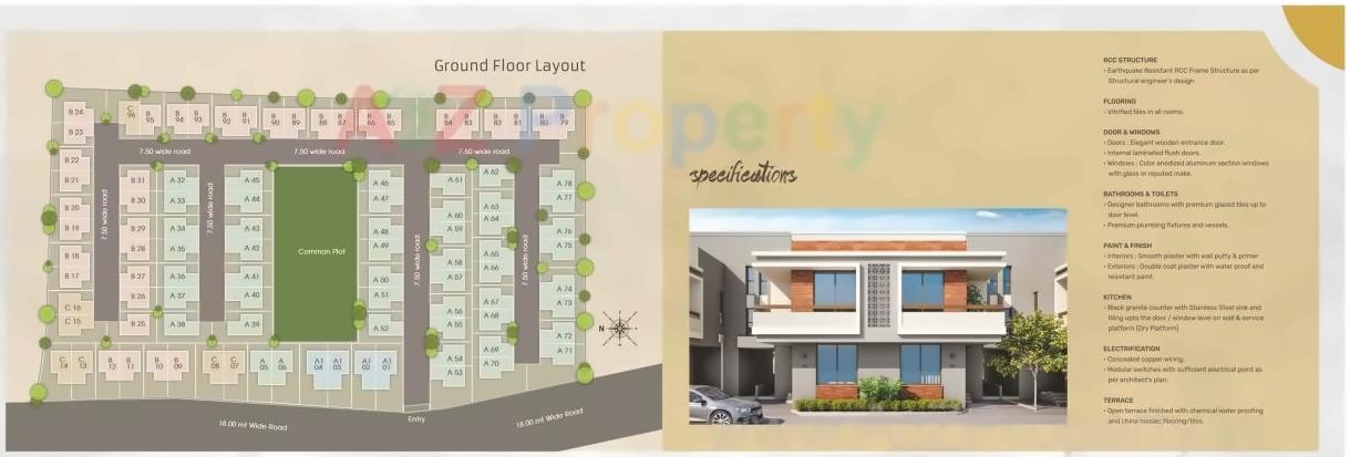 Layout of real estate project Shivam Bungalows located at Vadodara, Vadodara, Gujarat