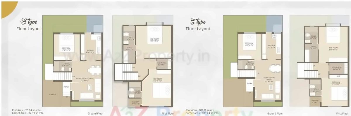 Layout of real estate project Shivam Bungalows located at Vadodara, Vadodara, Gujarat
