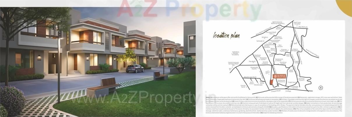 3D Elevation of real estate project Shivam Bungalows located at Vadodara, Vadodara, Gujarat