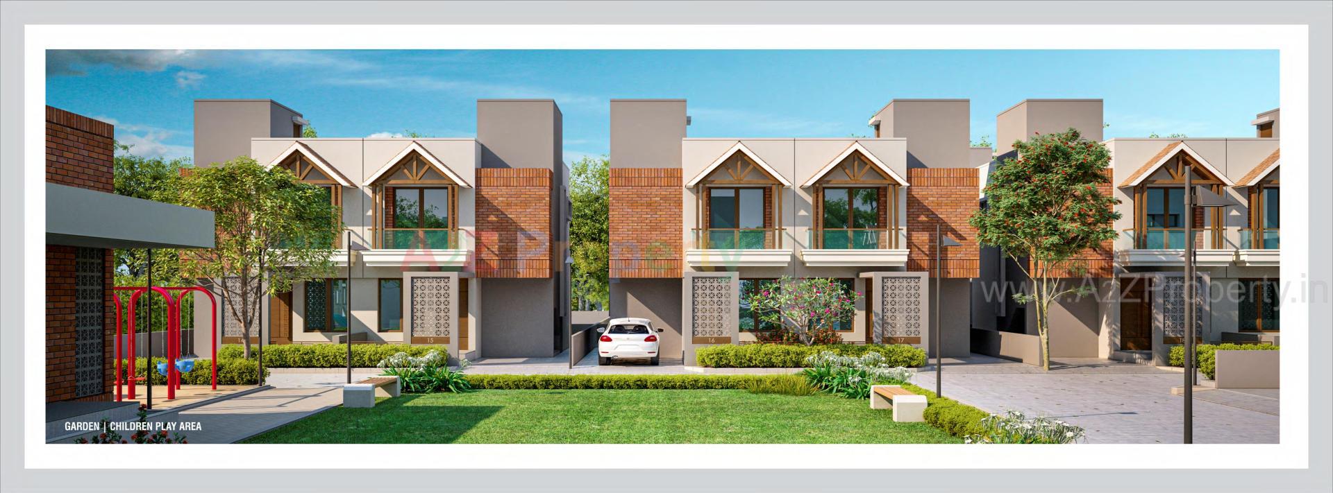 3D Elevation of real estate project Shivam Bungalows located at Kapurai, Vadodara, Gujarat