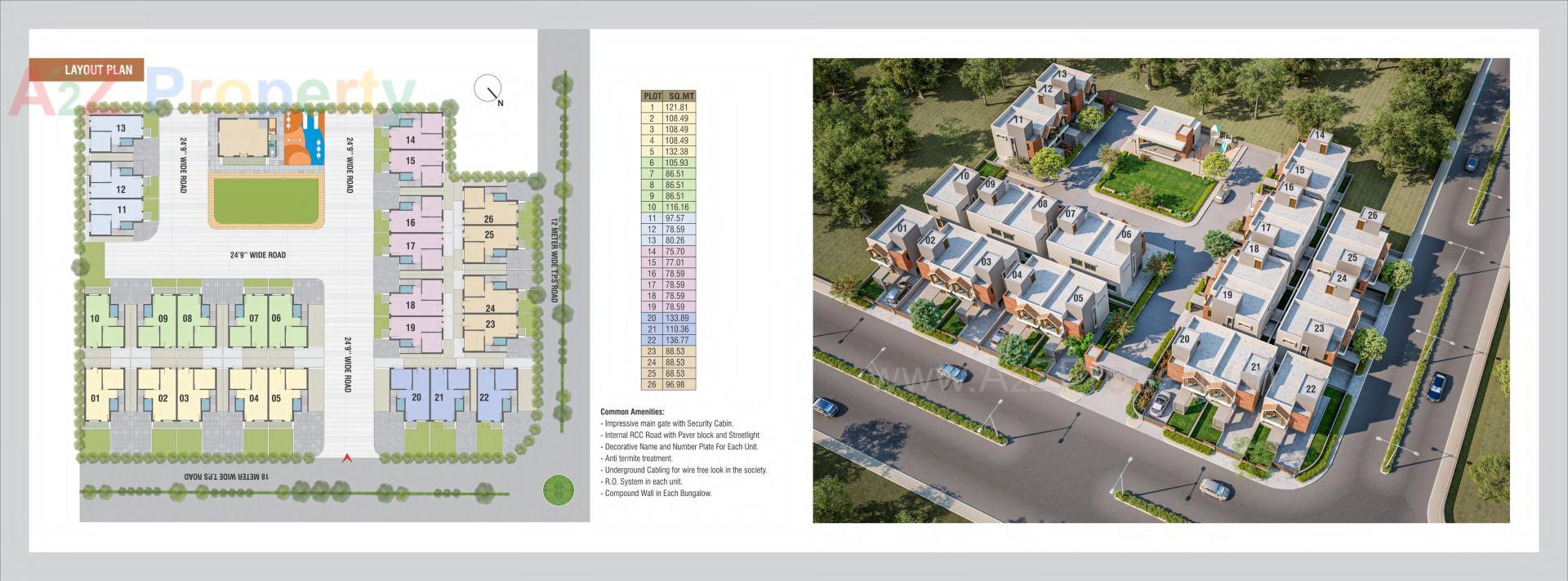 Layout of real estate project Shivam Bungalows located at Kapurai, Vadodara, Gujarat