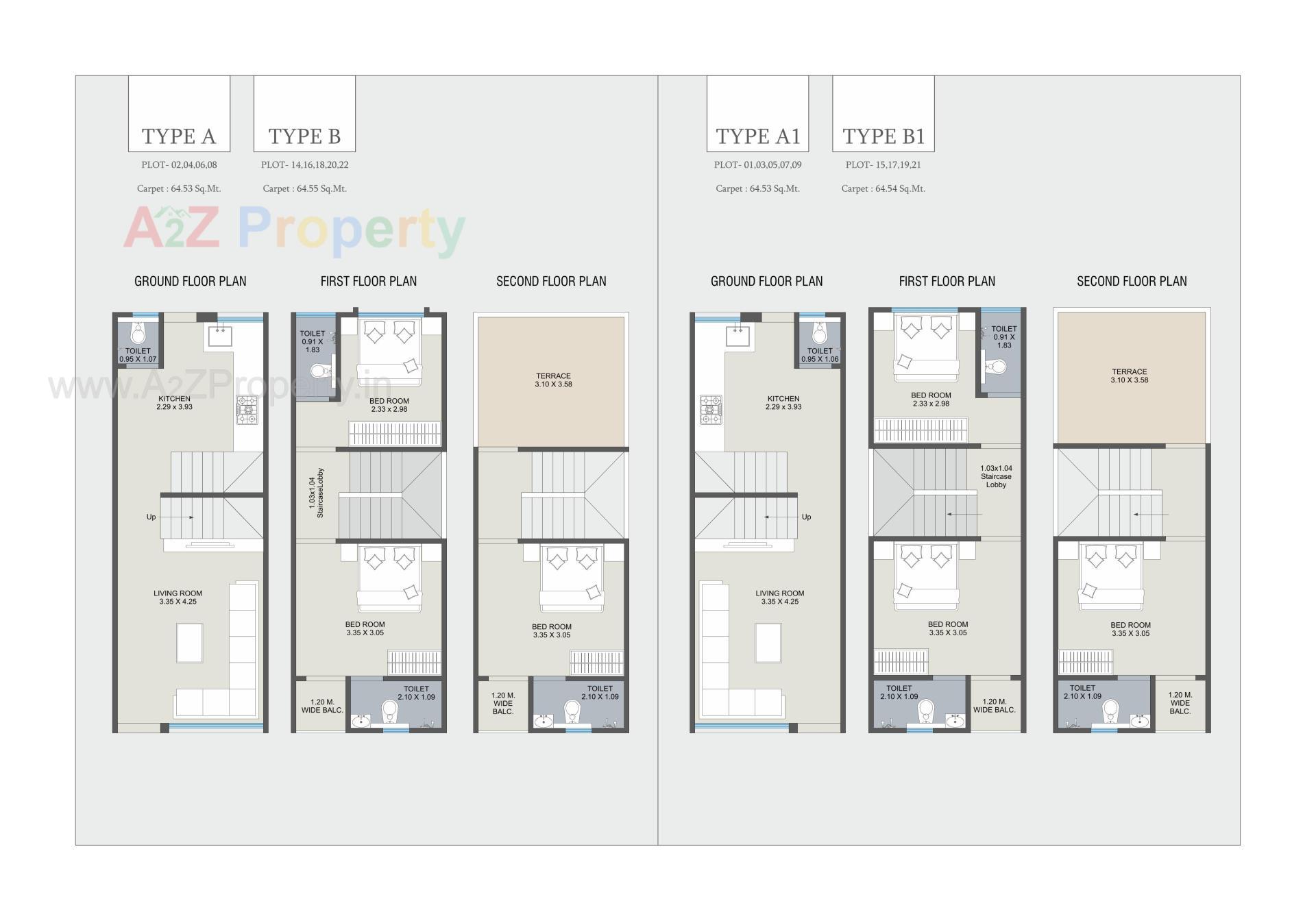 Layout of real estate project Shivam Heights Triplex located at Tarsali, Vadodara, Gujarat