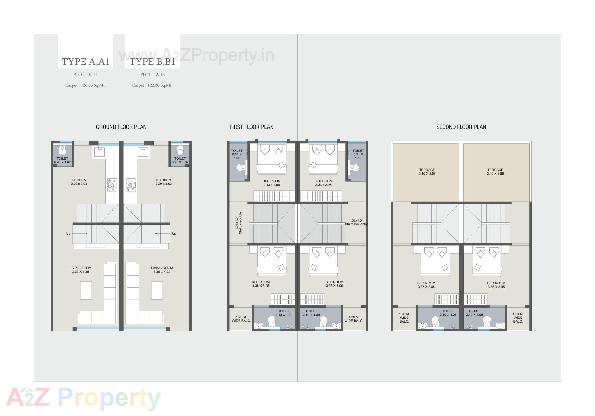 Layout of real estate project Shivam Heights Triplex located at Tarsali, Vadodara, Gujarat