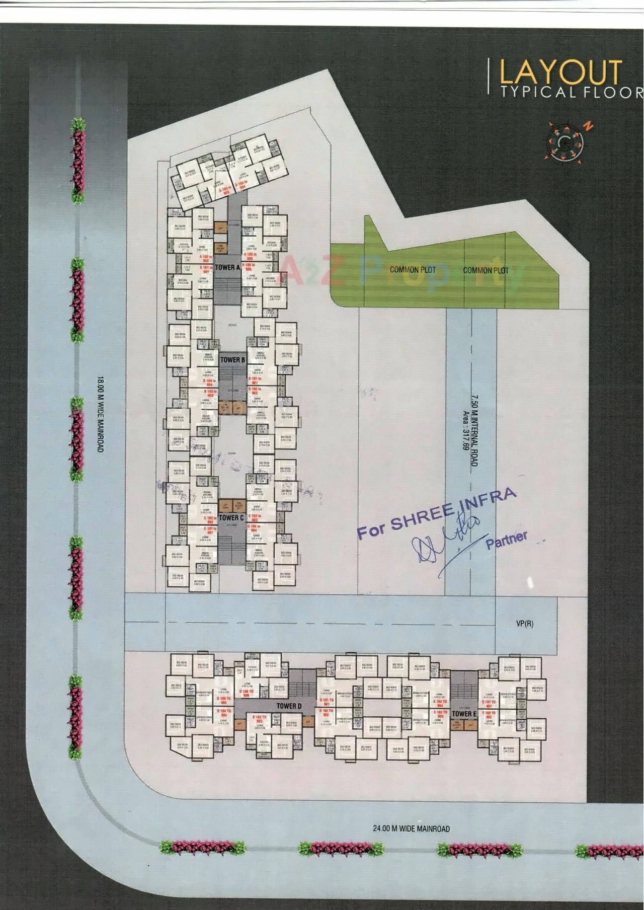 Layout of real estate project Shivam Heights located at Tarsali, Vadodara, Gujarat