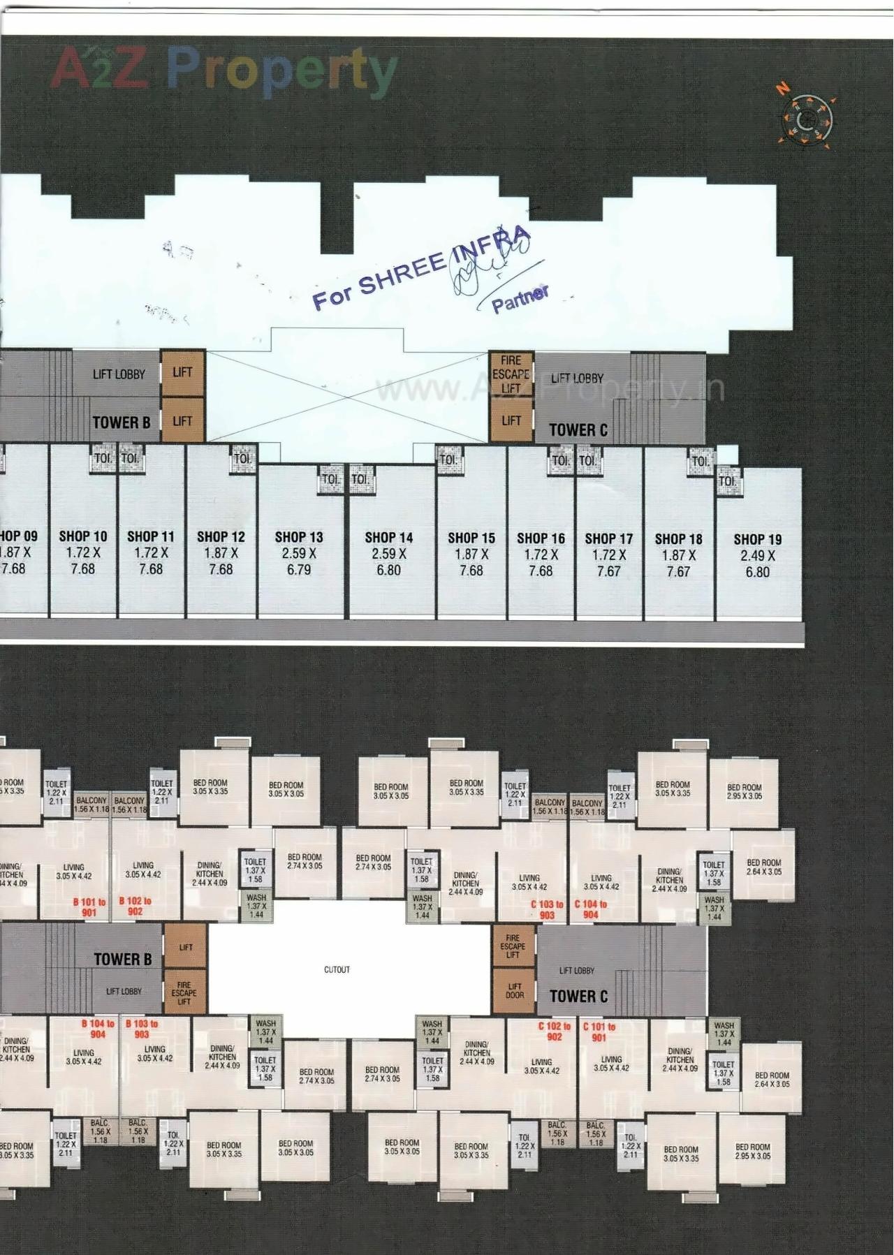 Layout of real estate project Shivam Heights located at Tarsali, Vadodara, Gujarat