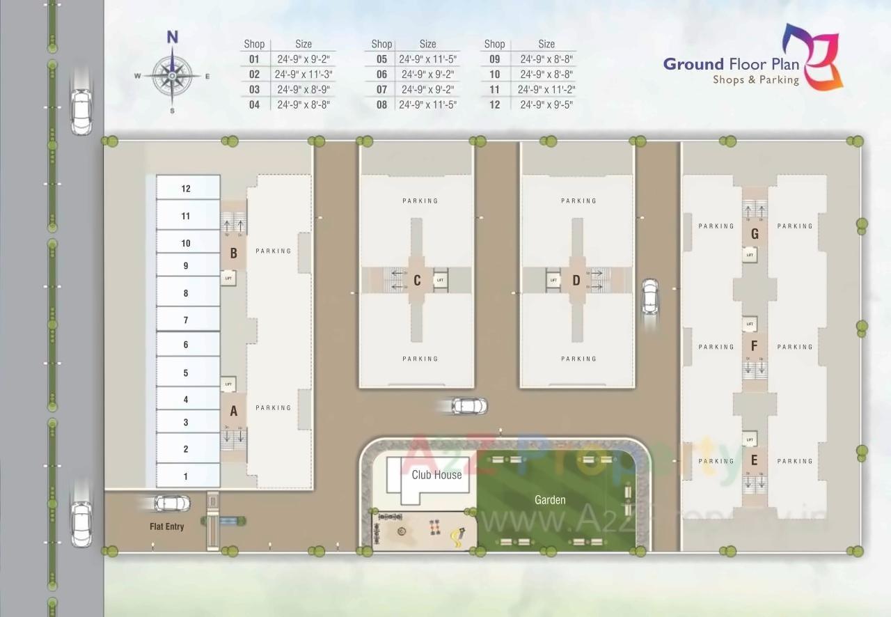 Layout of real estate project Shivam Paradise located at Makarpura, Vadodara, Gujarat