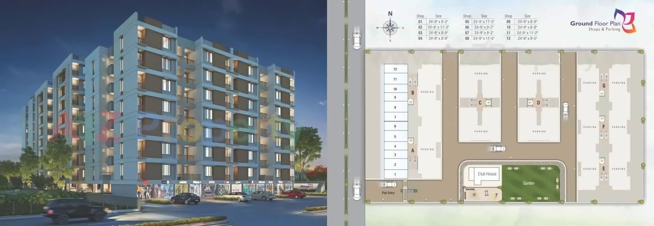 Layout of real estate project Shivam Paradise located at Makarpura, Vadodara, Gujarat