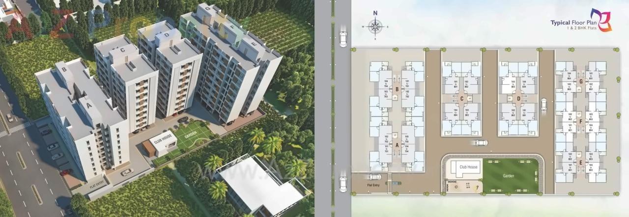 Layout of real estate project Shivam Paradise located at Makarpura, Vadodara, Gujarat