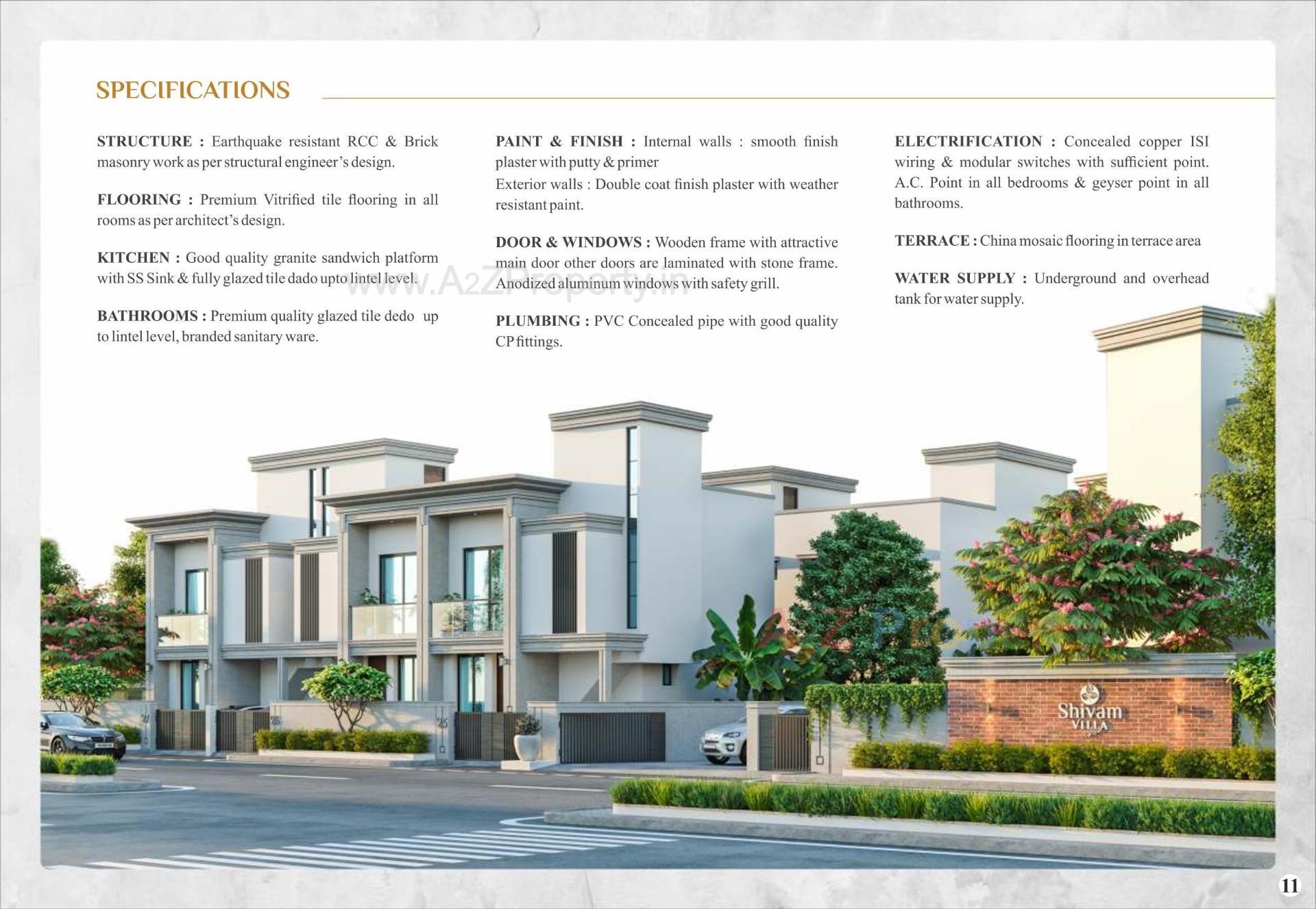 3D Elevation of real estate project Shivam Villa located at Bapod, Vadodara, Gujarat