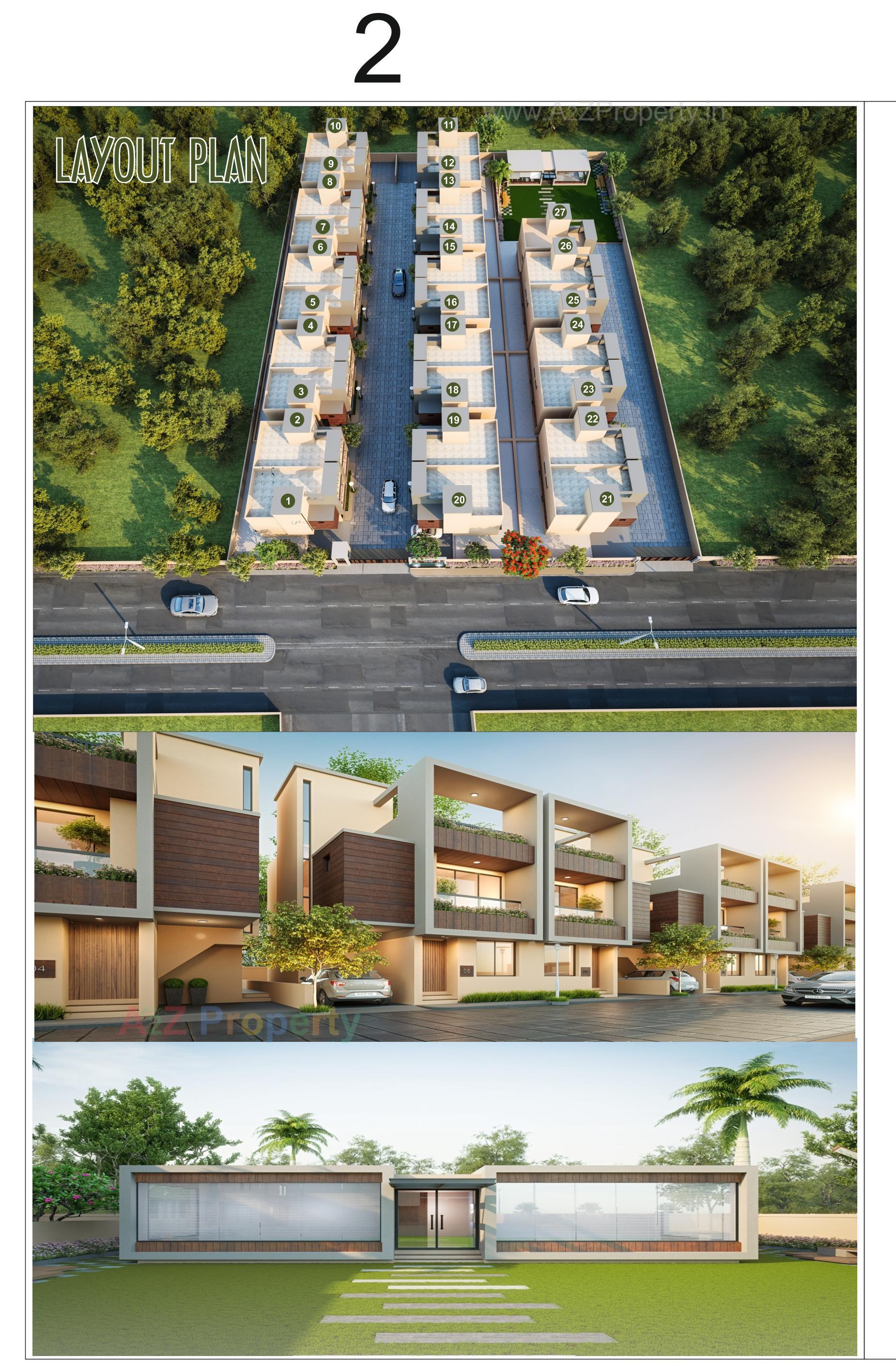 3D Elevation of real estate project Shivay Bungalows located at Kapurai, Vadodara, Gujarat