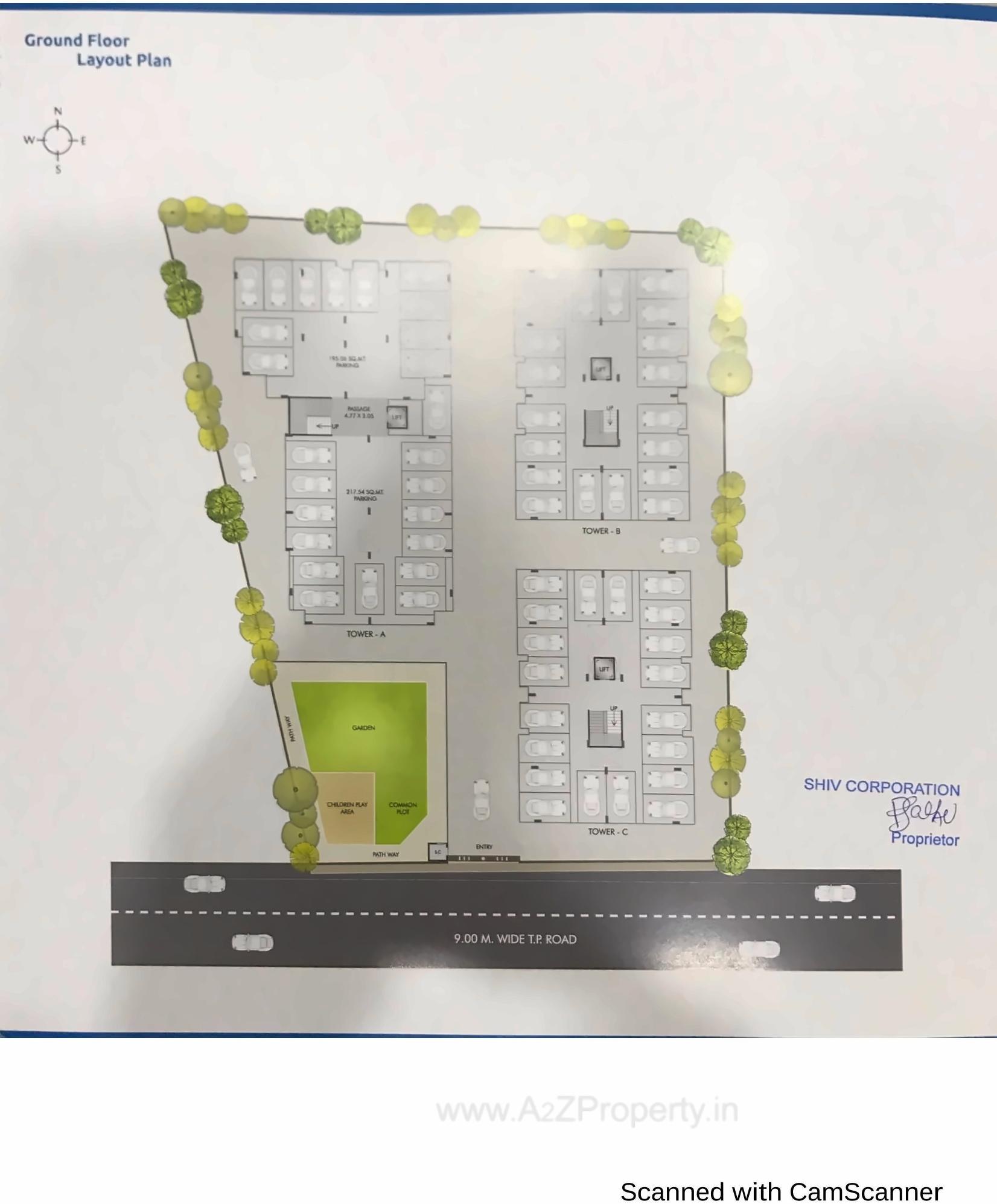 Layout of real estate project Shivay Residency located at Vadodara, Vadodara, Gujarat