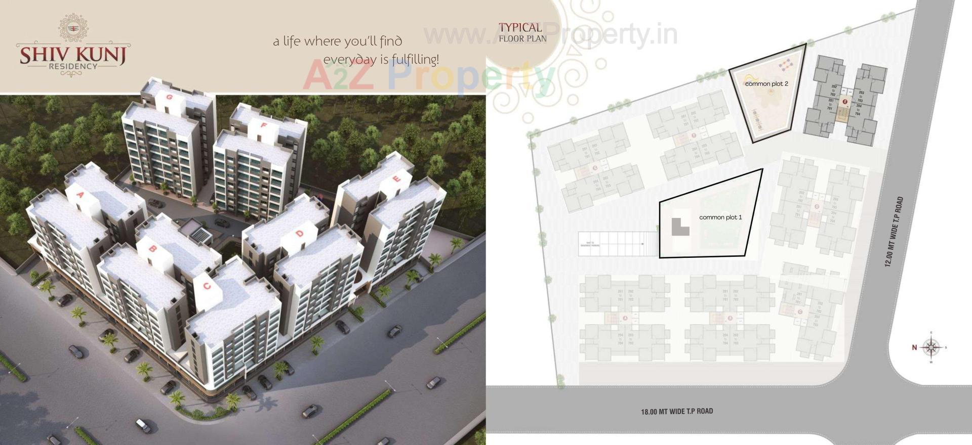 Layout of real estate project Shivkunj Residency Block located at Tarsali, Vadodara, Gujarat