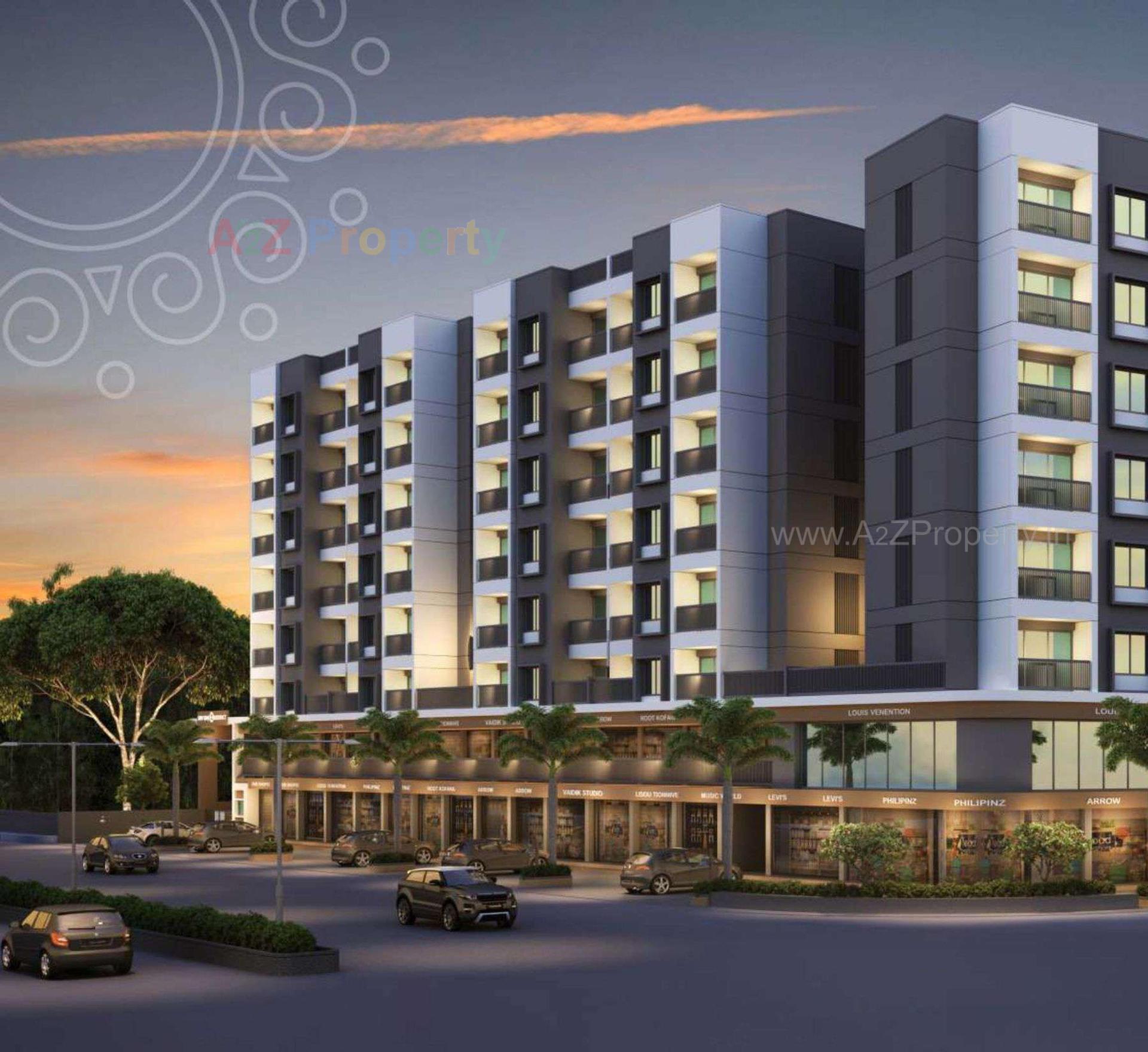 3D Elevation of real estate project Shivkunj Residency Block located at Tarsali, Vadodara, Gujarat