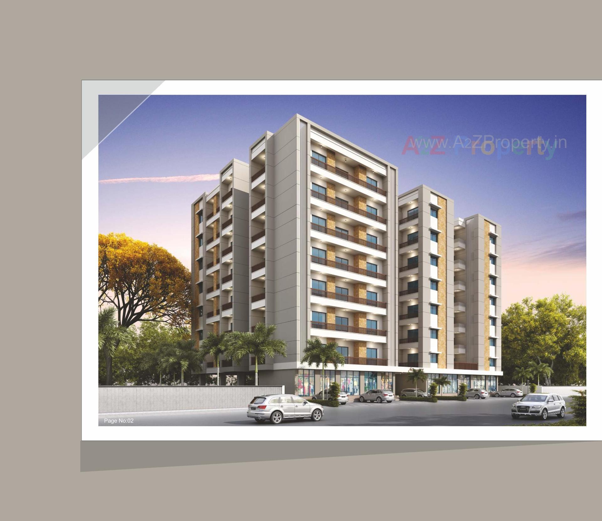 3D Elevation of real estate project Shree Aarna Sky located at Jambuwa, Vadodara, Gujarat