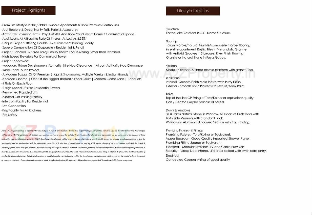 Amenities of Shree Balaji Wind