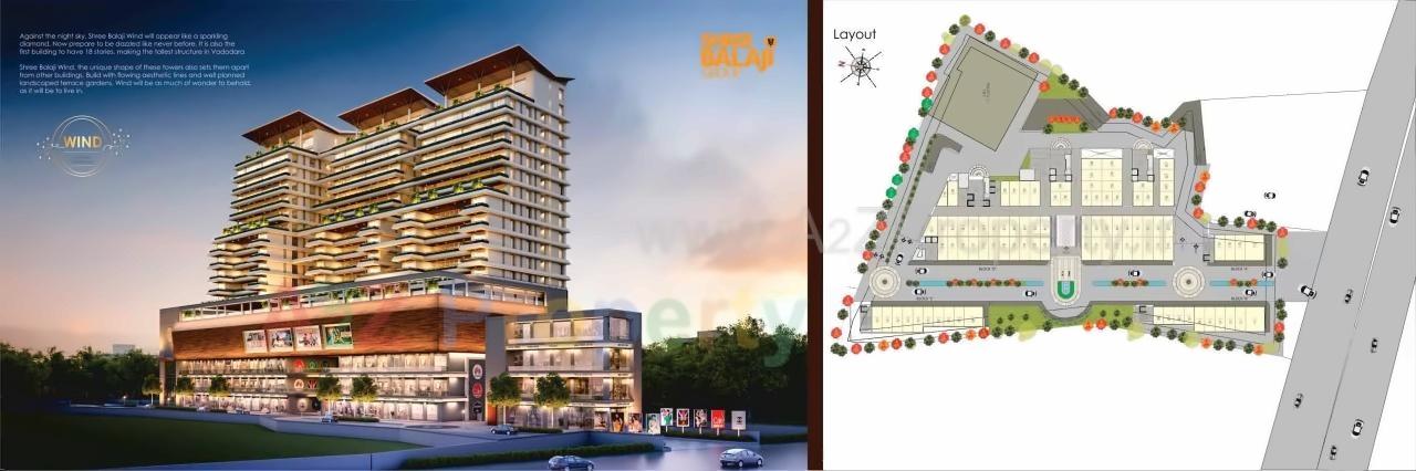Layout of real estate project Shree Balaji Wind located at Savad, Vadodara, Gujarat