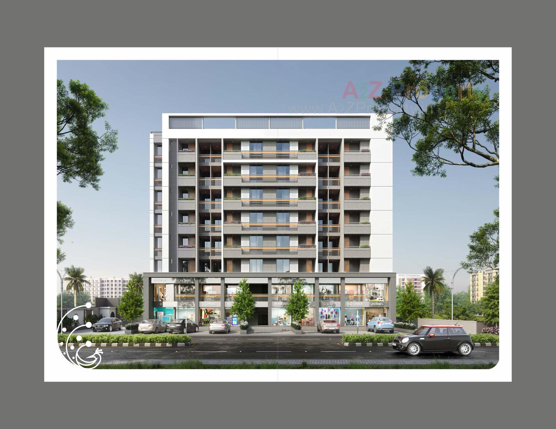 3D Elevation of real estate project Shree Govardhan Heights located at Koyali, Vadodara, Gujarat
