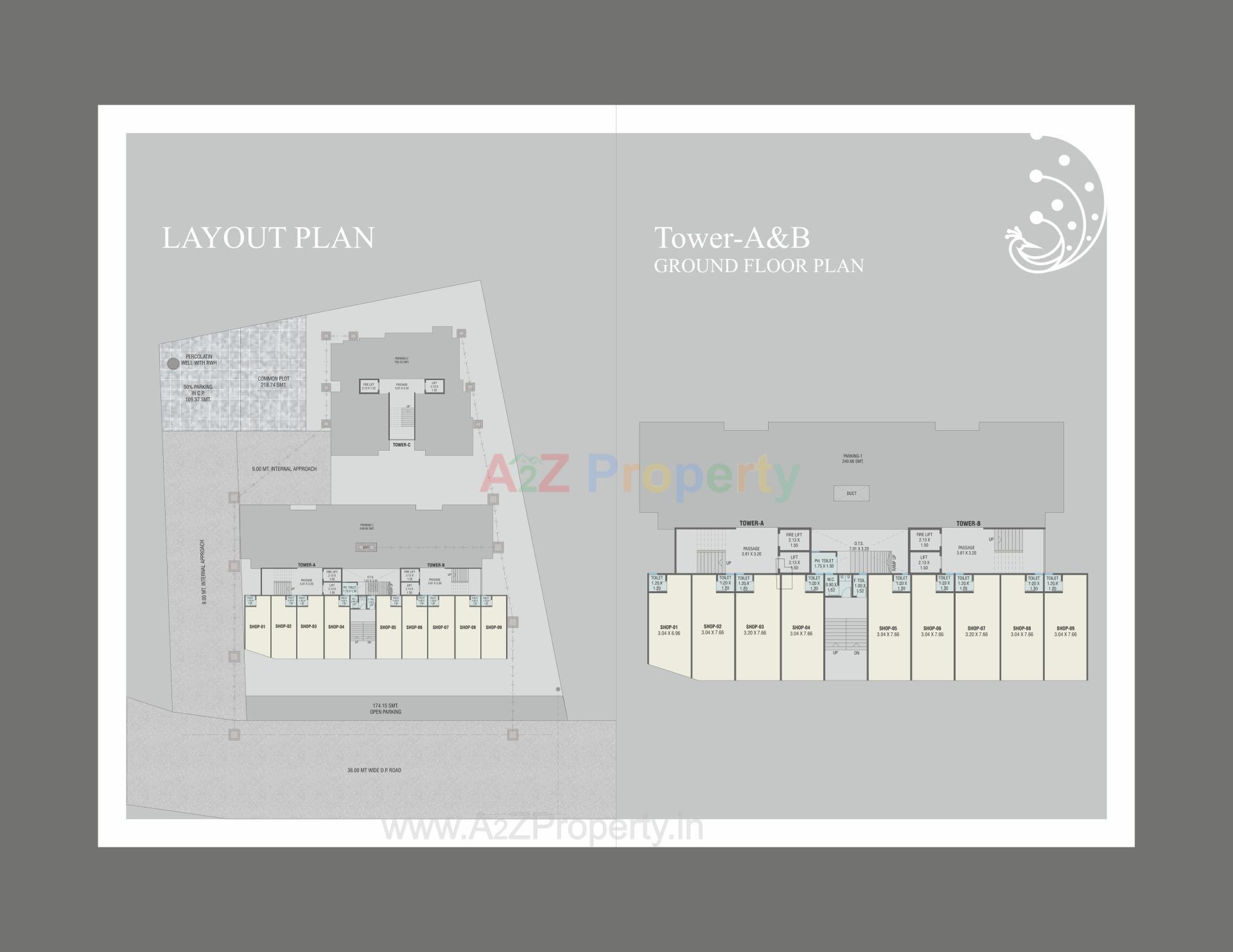 Layout of real estate project Shree Govardhan Heights located at Koyali, Vadodara, Gujarat