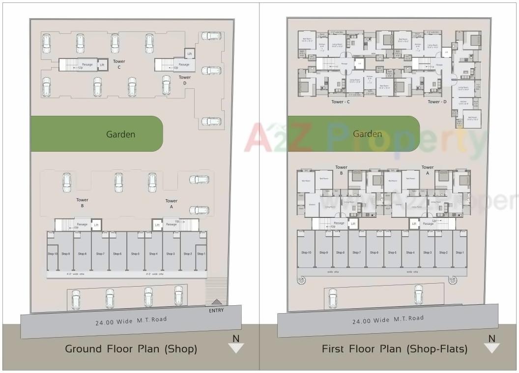 Layout of real estate project Shree Harikrishna Resicom located at Sayajipura, Vadodara, Gujarat