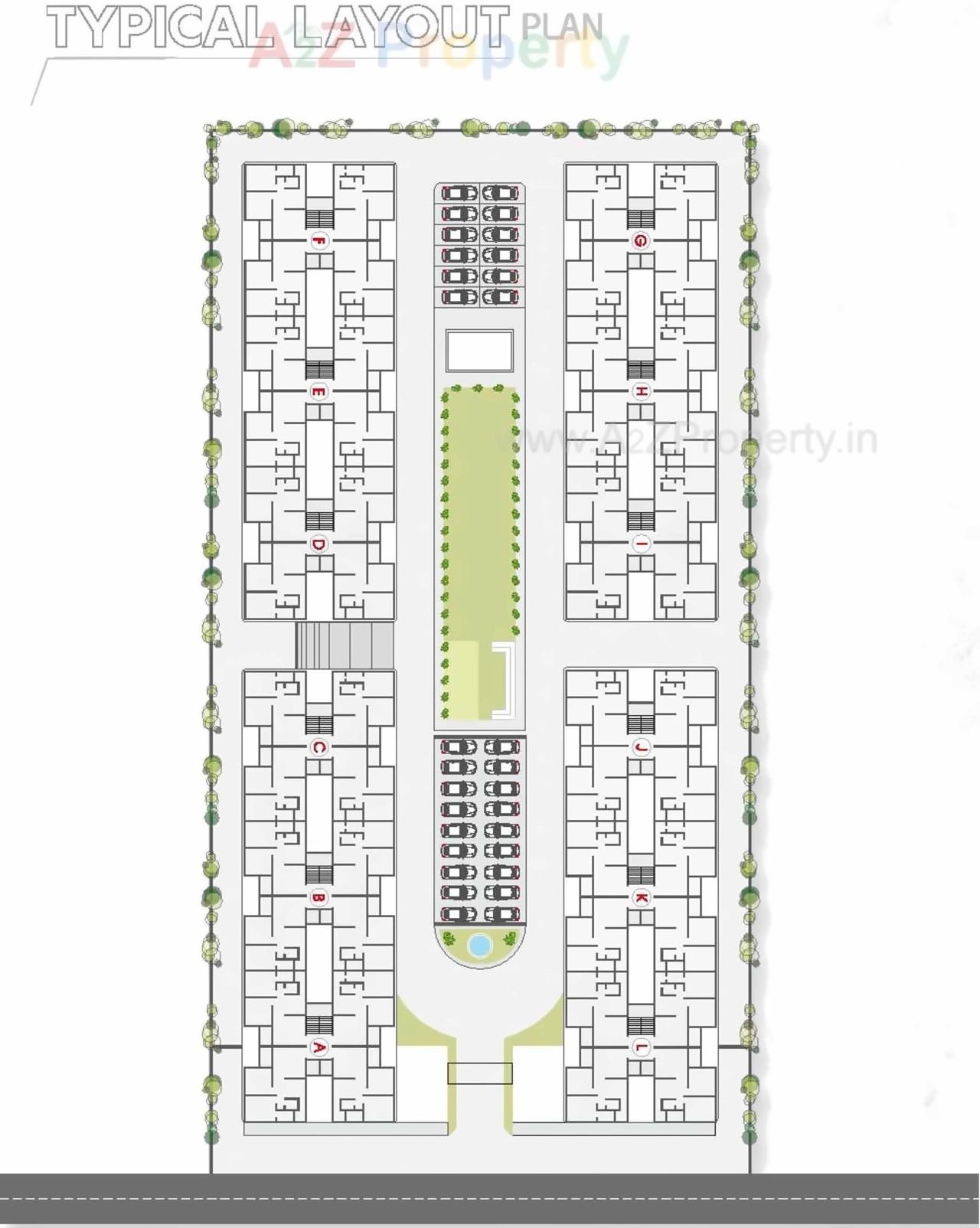Layout of real estate project Shree Kapileshwar Dwelling located at Sayajipura, Vadodara, Gujarat