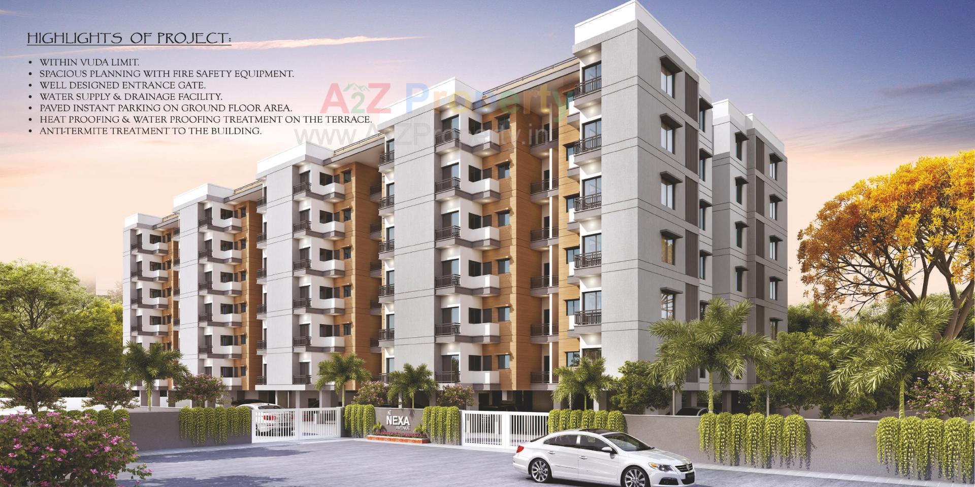 3D Elevation of real estate project Shree Nexa Avenue located at Dashrath, Vadodara, Gujarat