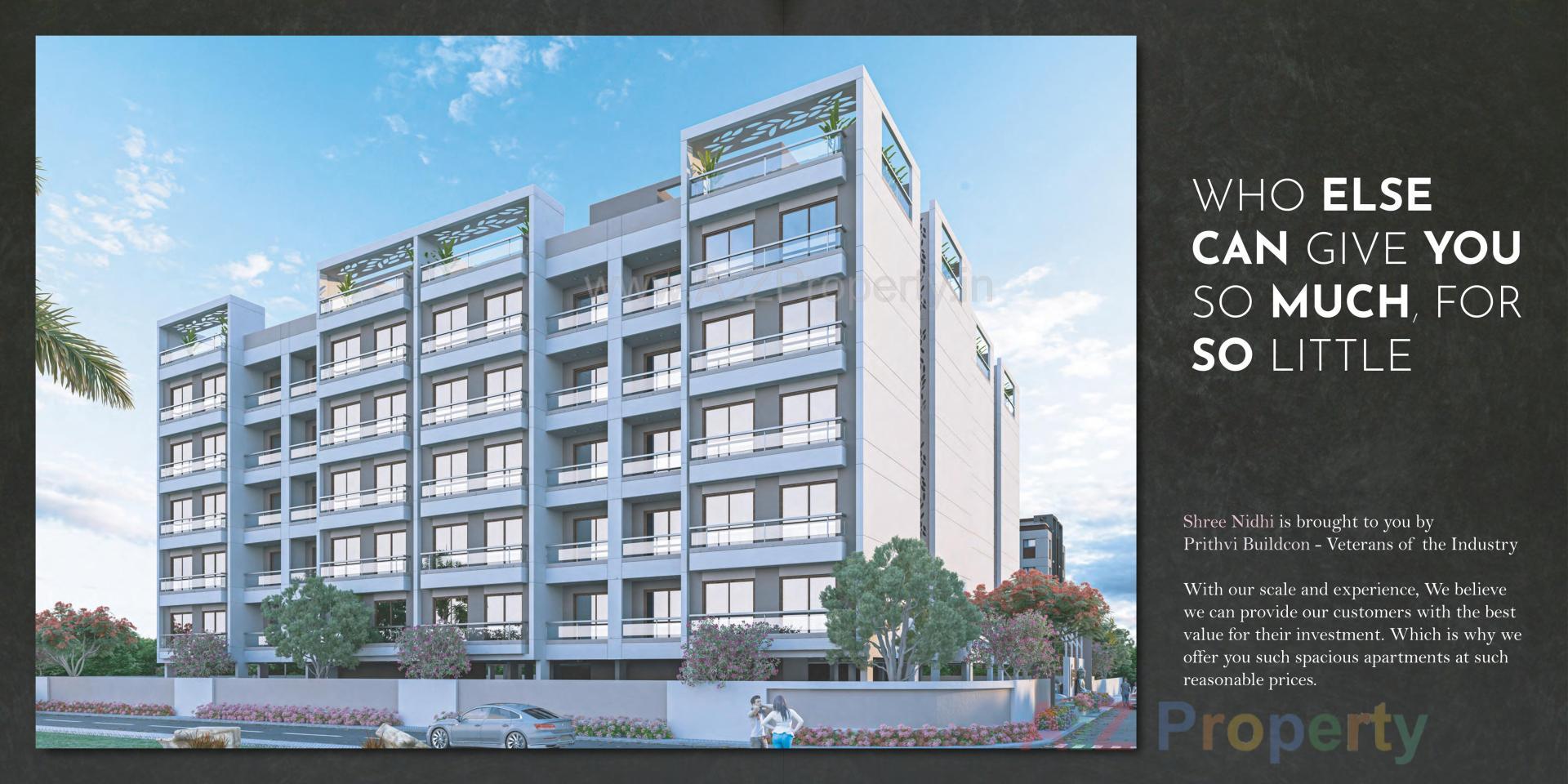 3D Elevation of real estate project Shree Nidhi Residency located at Bapod, Vadodara, Gujarat