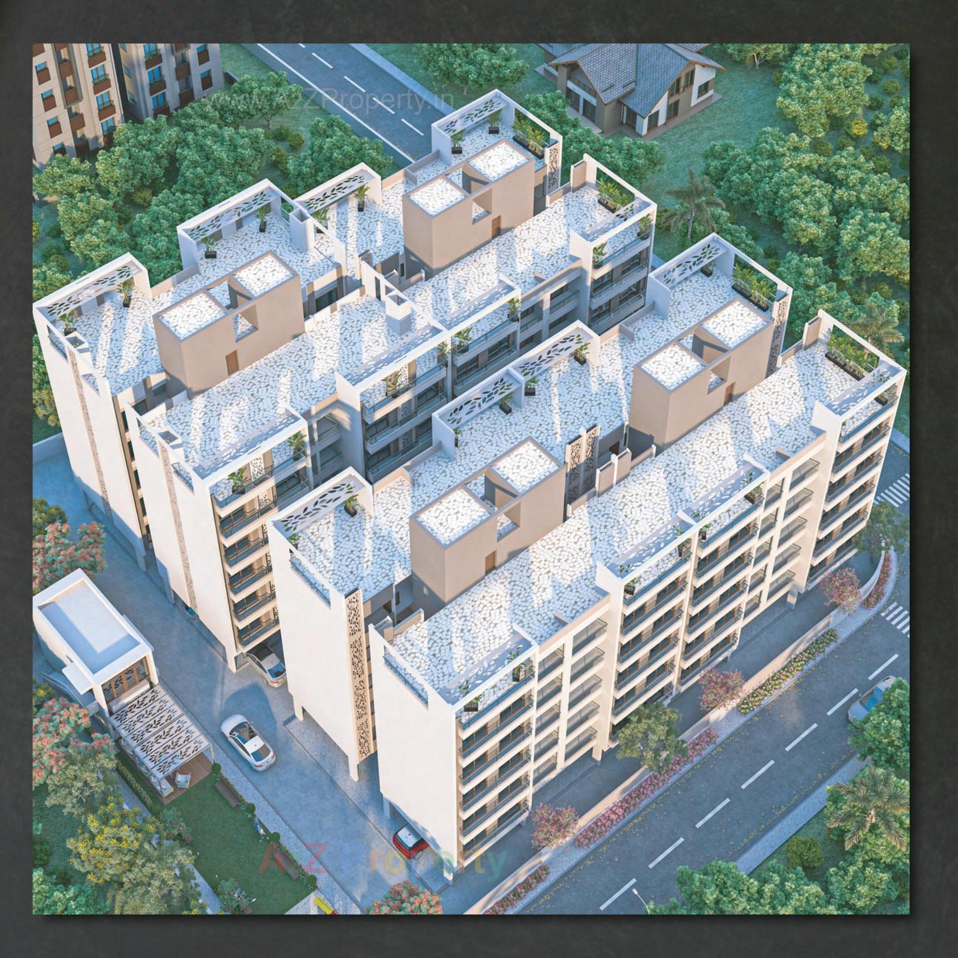 3D Elevation of real estate project Shree Nidhi Residency located at Bapod, Vadodara, Gujarat