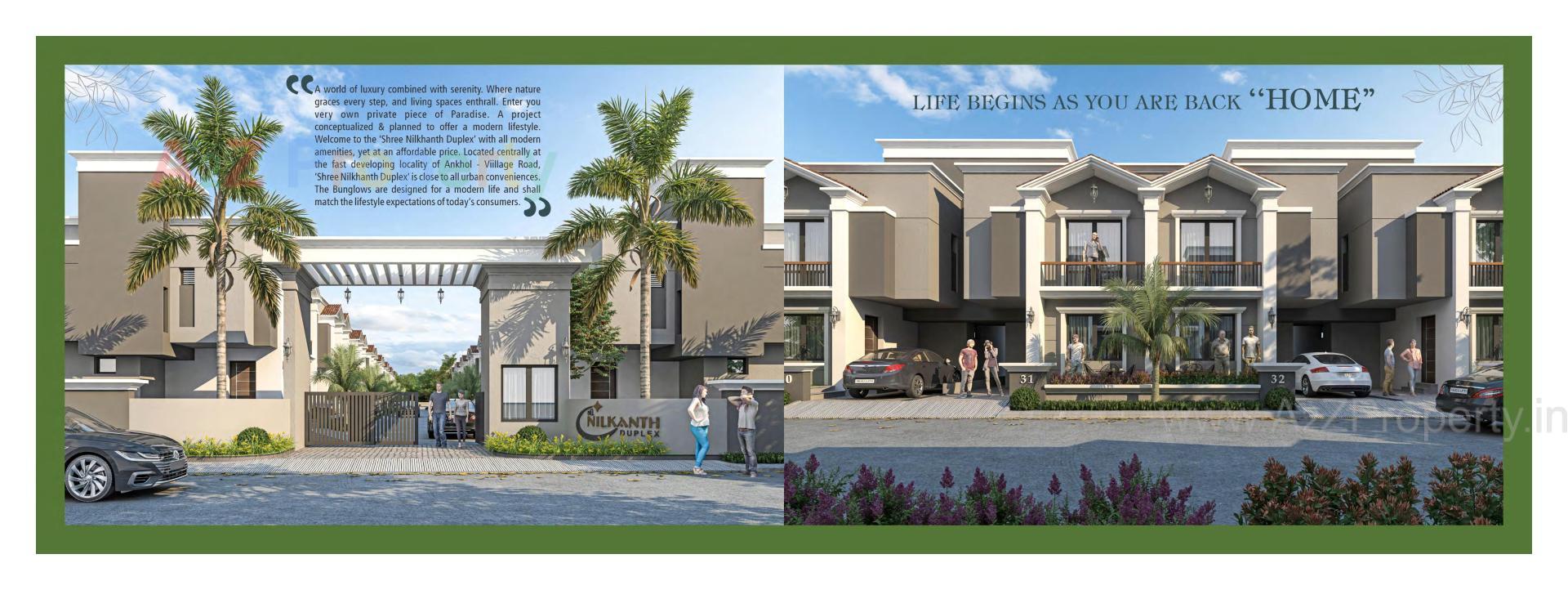 3D Elevation of real estate project Shree Nilkanth Duplex located at Ankhol, Vadodara, Gujarat
