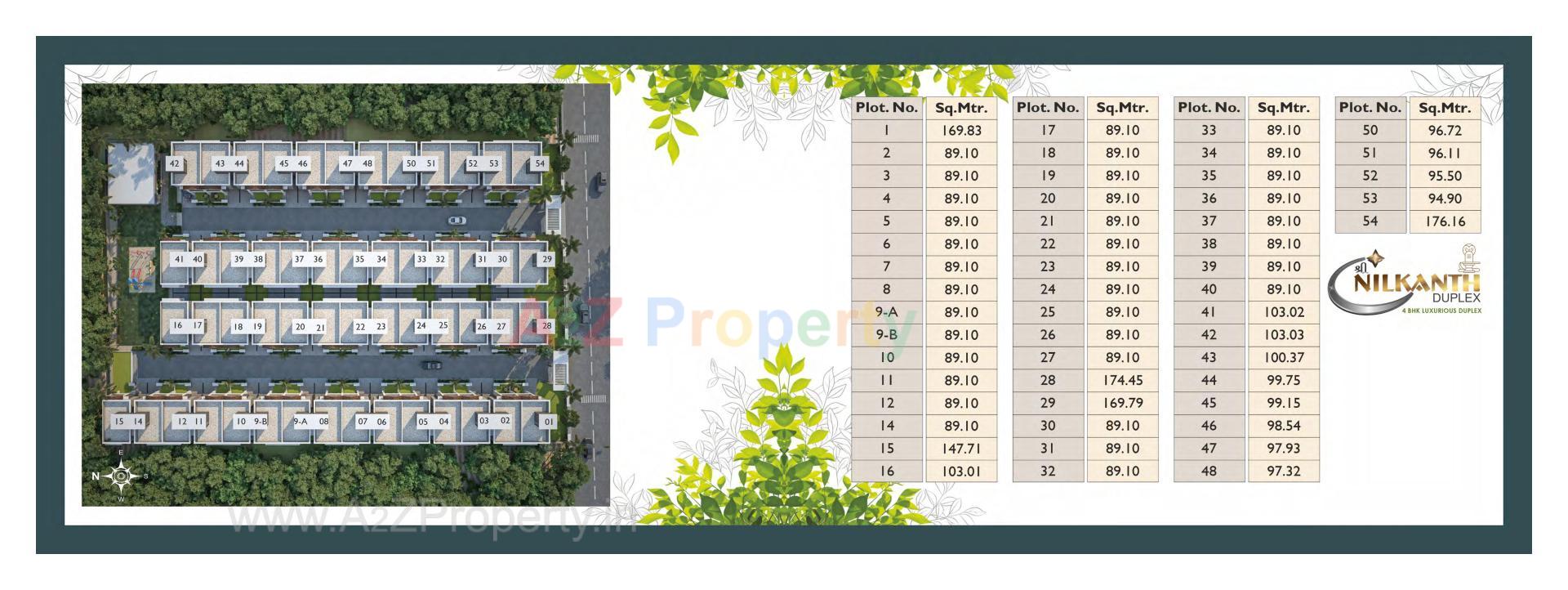 Layout of real estate project Shree Nilkanth Duplex located at Ankhol, Vadodara, Gujarat