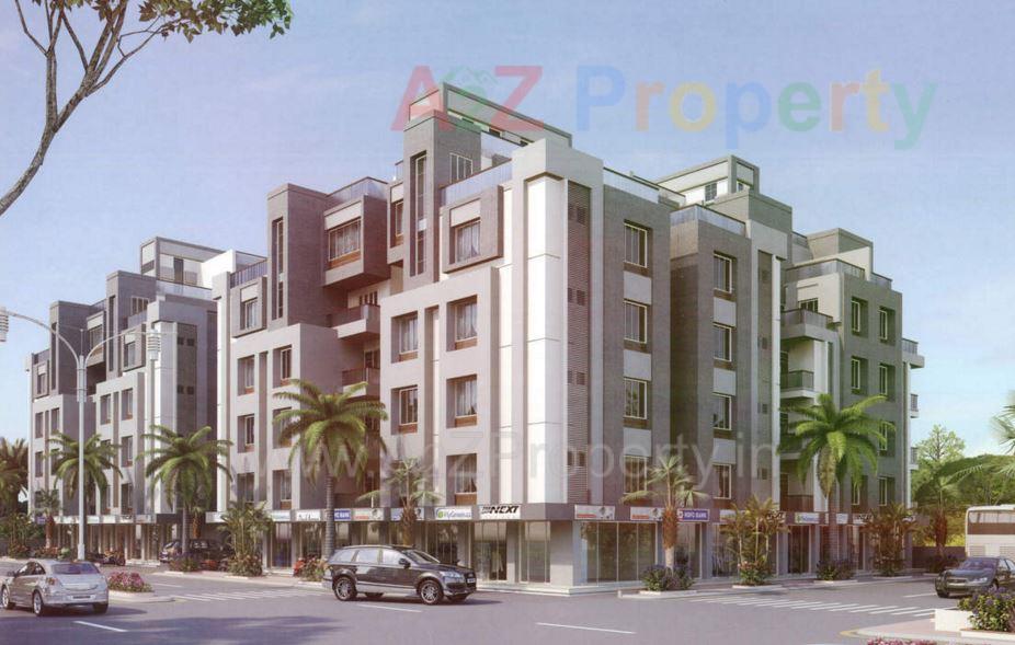 3D Elevation of real estate project Shree Radhe Shyam Avenue located at Bhayli, Vadodara, Gujarat