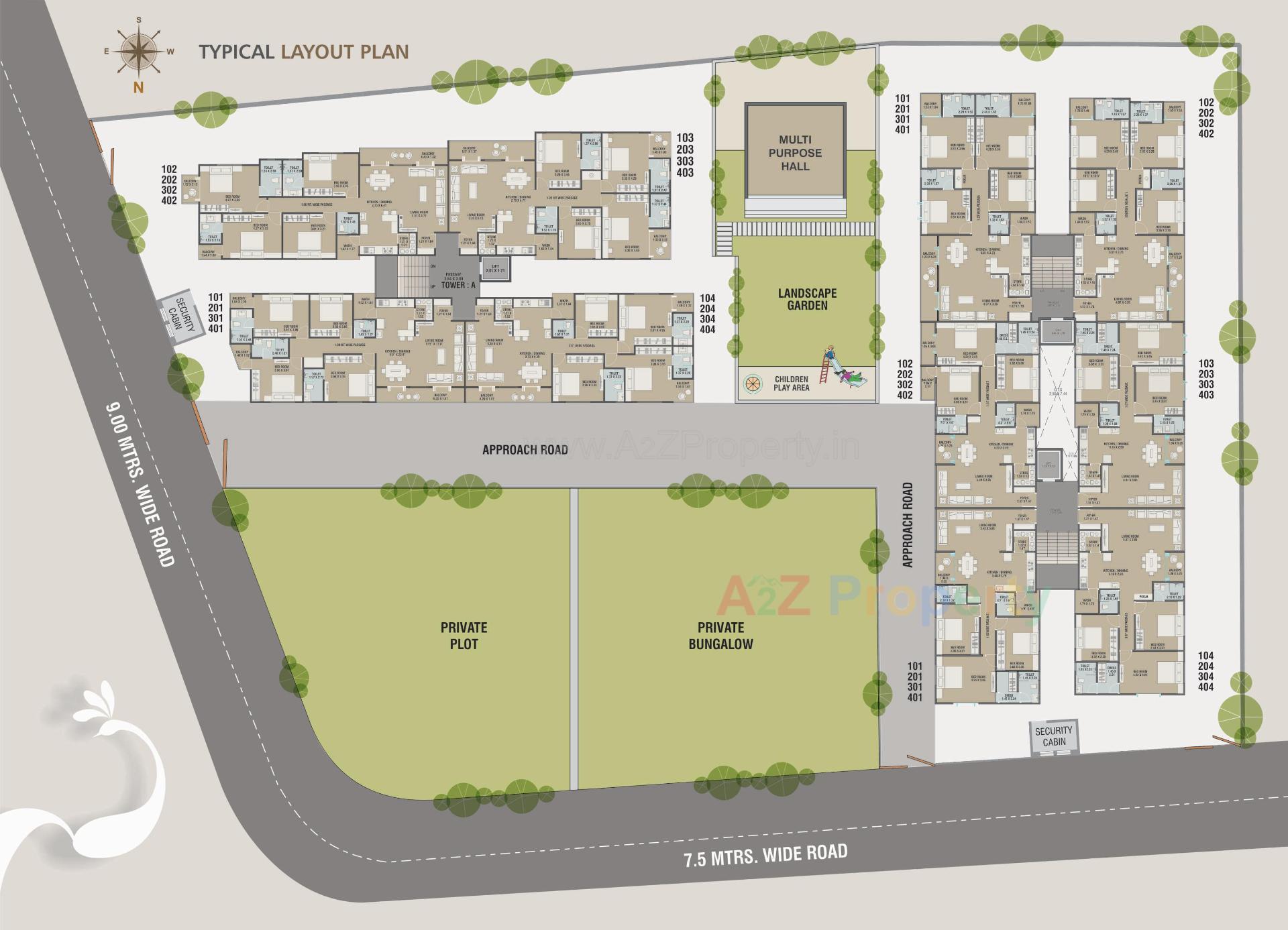 Layout of real estate project Shree Radhe Shyam Edifice located at Saiyad-vasana, Vadodara, Gujarat