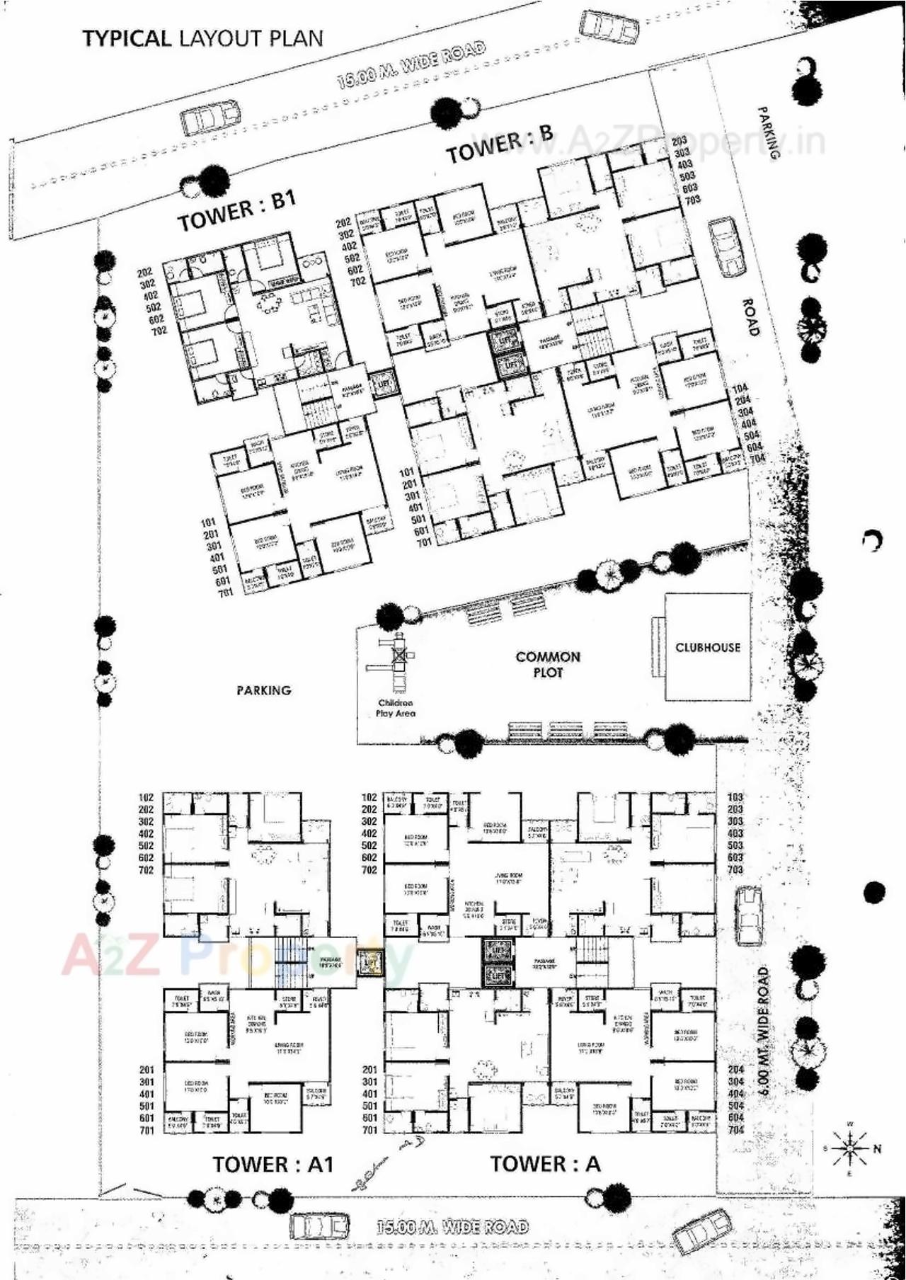 Layout of real estate project Shree Radhe Shyam Elite located at Bhayli, Vadodara, Gujarat