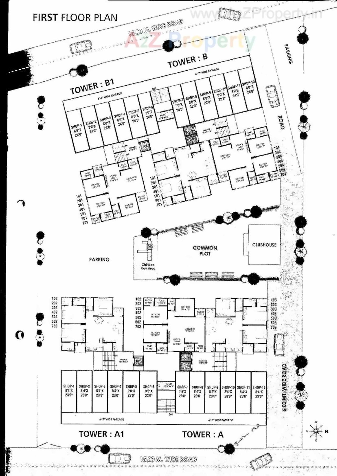 Layout of real estate project Shree Radhe Shyam Elite located at Bhayli, Vadodara, Gujarat