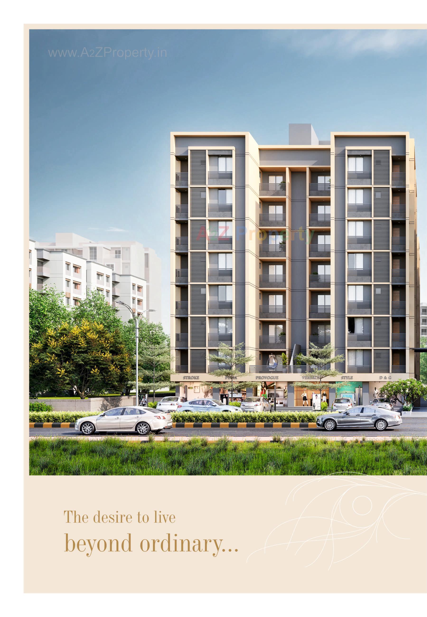 3D Elevation of real estate project Shree Radhe Shyam located at Sevasi, Vadodara, Gujarat