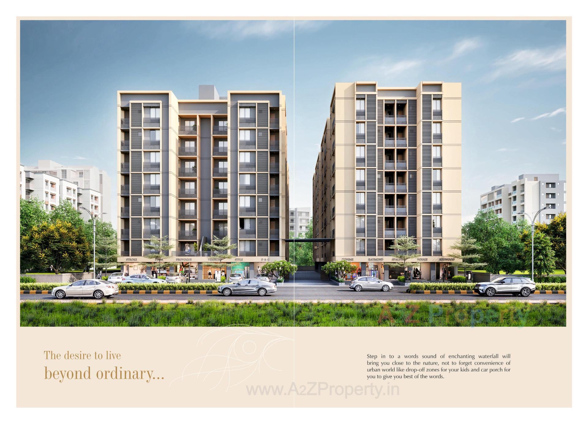 3D Elevation of real estate project Shree Radhe Shyam located at Sevasi, Vadodara, Gujarat