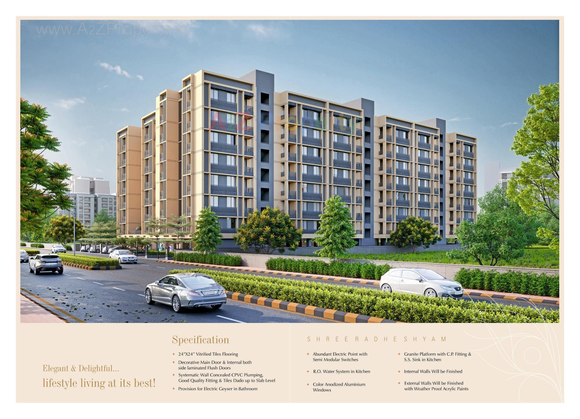 3D Elevation of real estate project Shree Radhe Shyam located at Sevasi, Vadodara, Gujarat