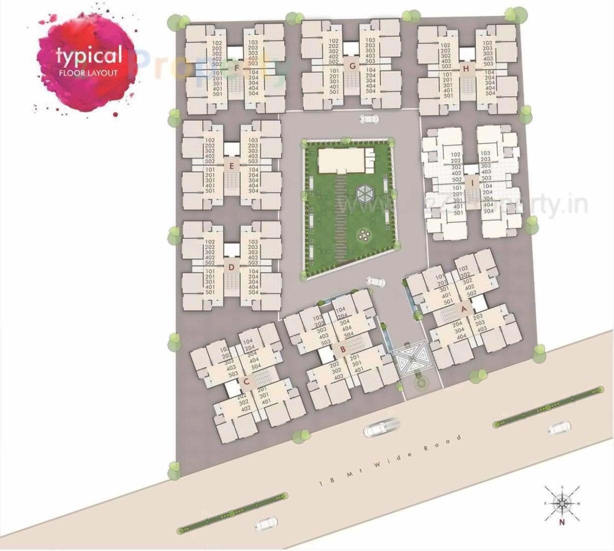 Layout of real estate project Shree Ram Residency located at Tarsali, Vadodara, Gujarat