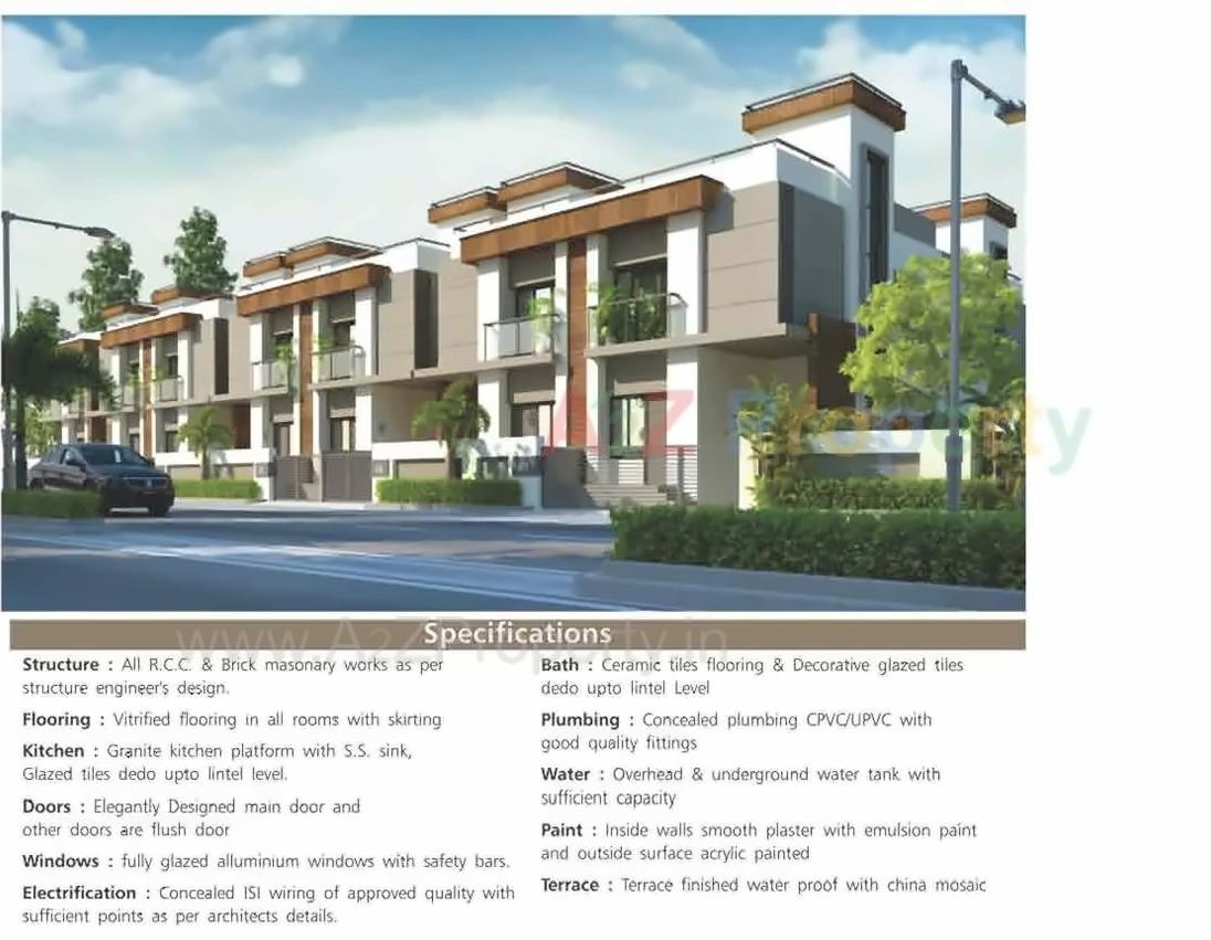 3D Elevation of real estate project Shree Rang Villa located at Sayajipura, Vadodara, Gujarat