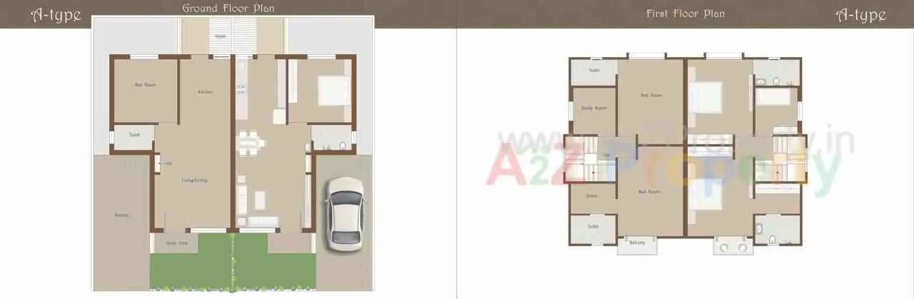 Layout of real estate project Shree Rang Villa located at Sayajipura, Vadodara, Gujarat