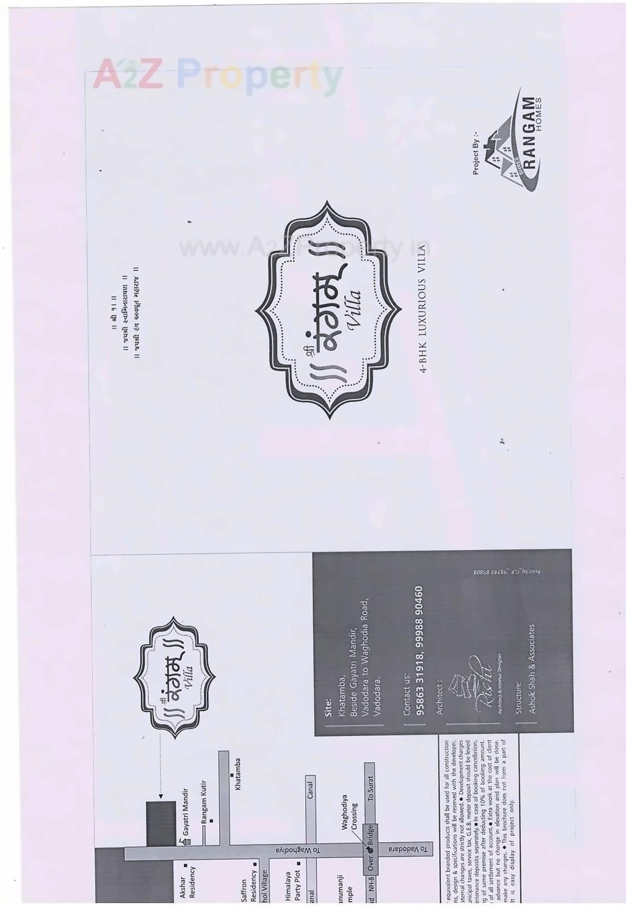 Layout of real estate project Shree Rangam Villa located at Pavlepur, Vadodara, Gujarat