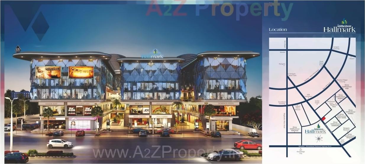 3D Elevation of real estate project Shree Siddheshwar Hallmark located at Bapod, Vadodara, Gujarat